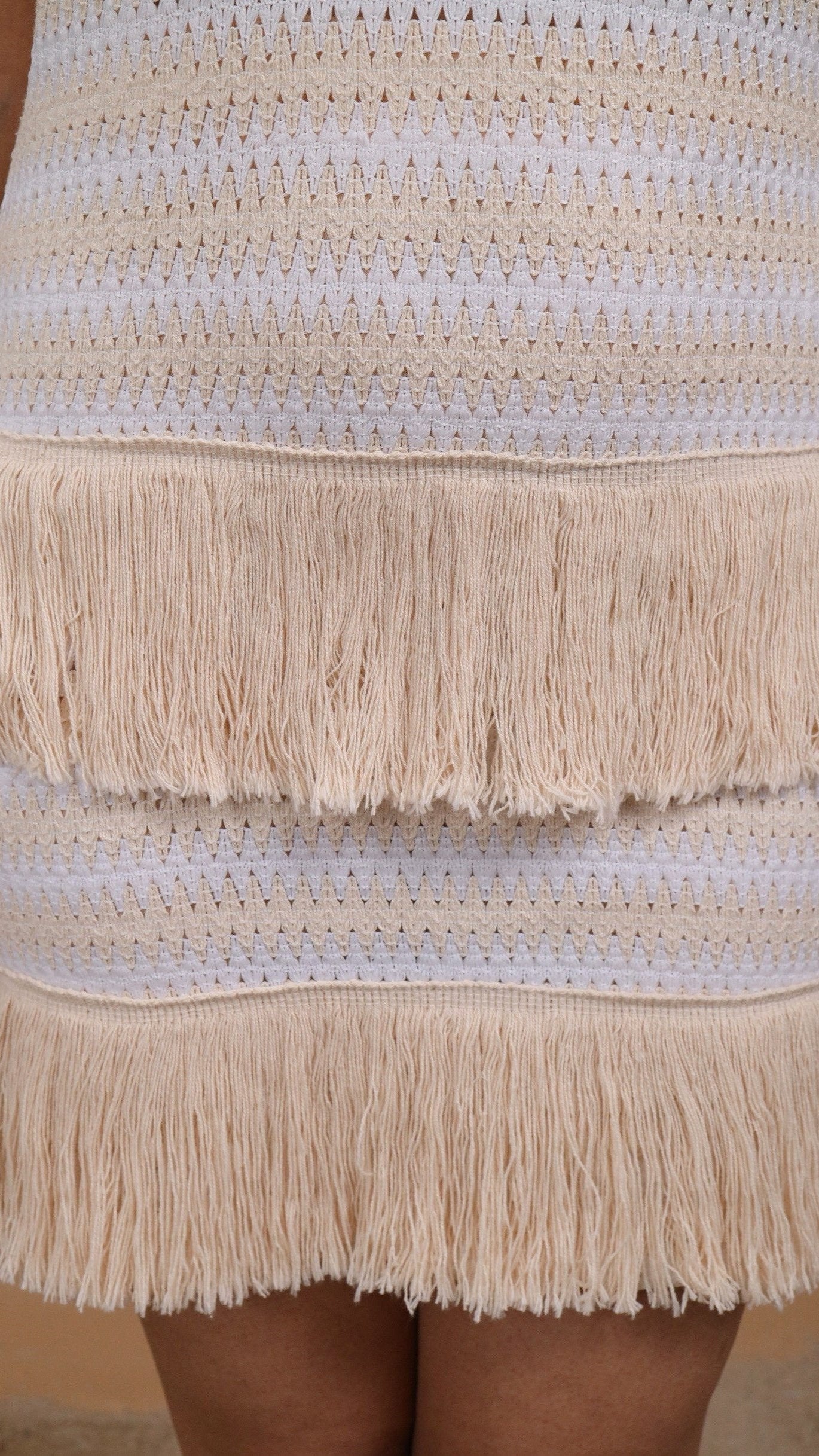 Fringe detail zoomed in for Mia dress by Soliesse