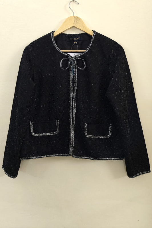 BLACK_LACE_JACKET_FRONT_SOLIESSE_AW24