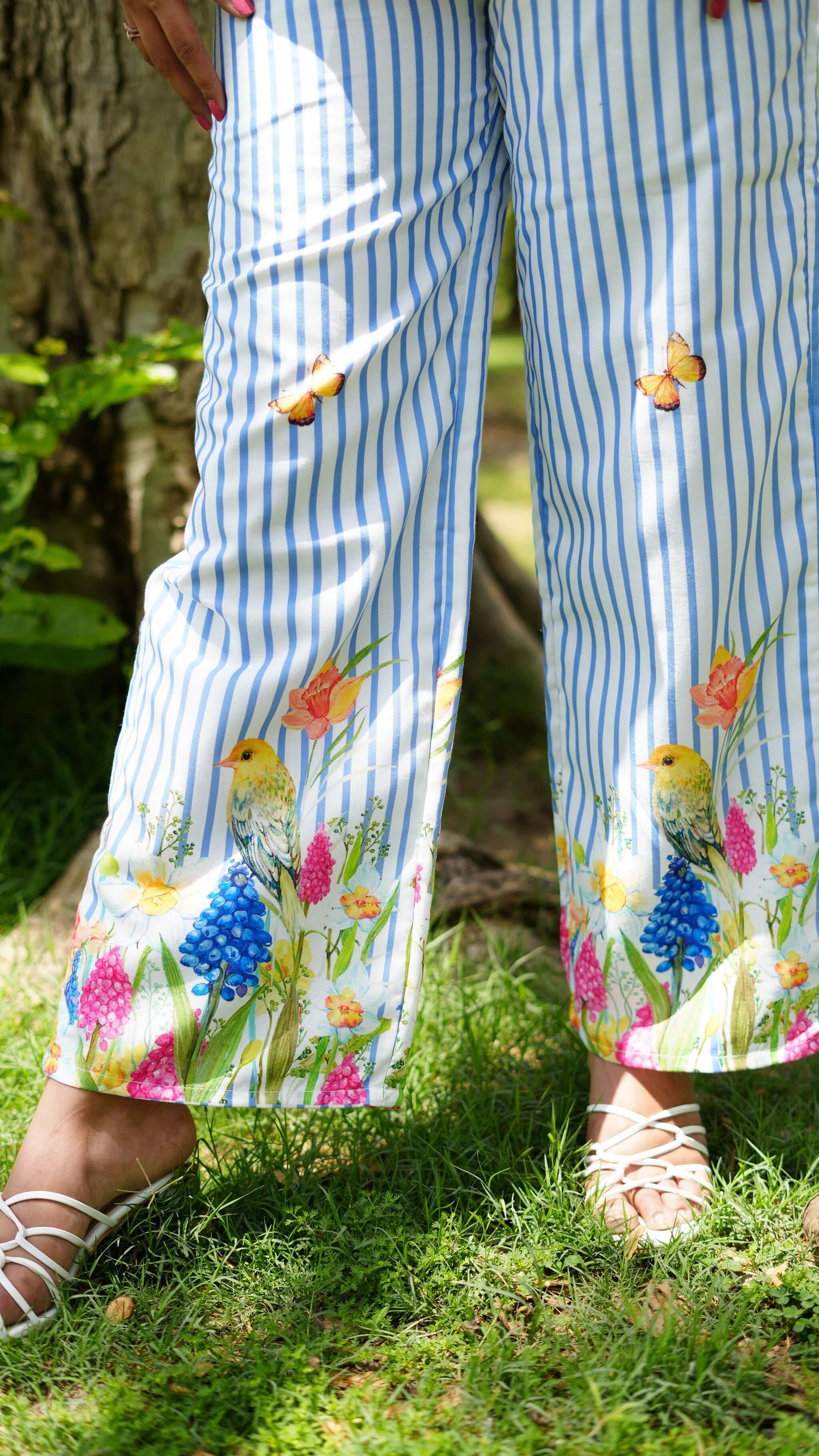 Chloe pant close up of print & design.
