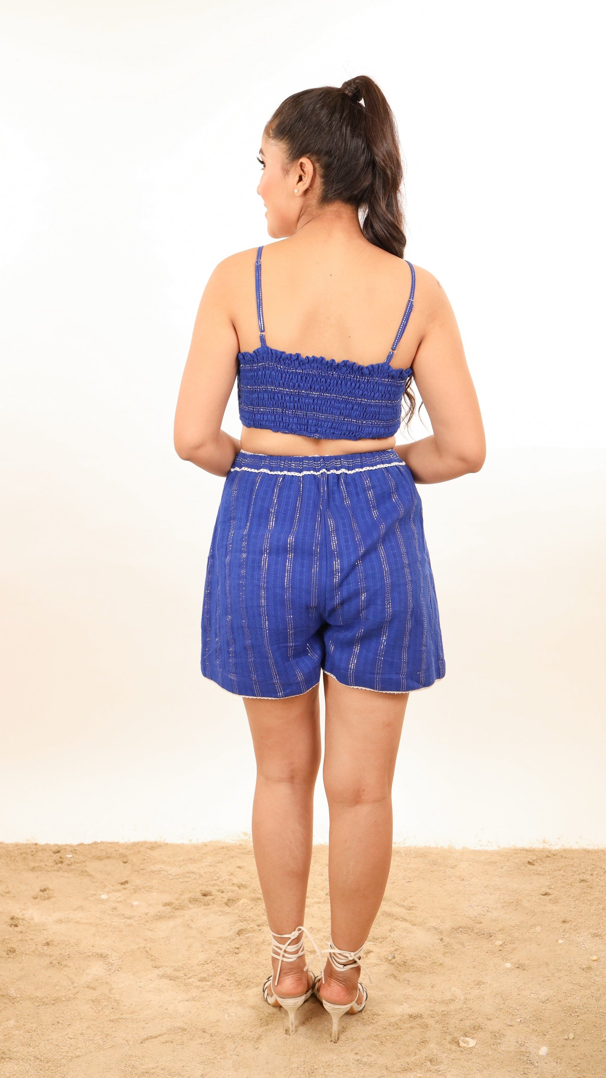 back view of nova shorts & top. top has back smocking for greate fit.