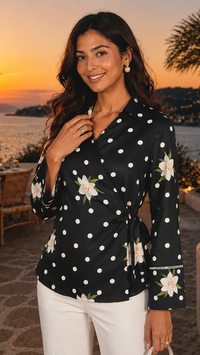 Polka Wrap Top